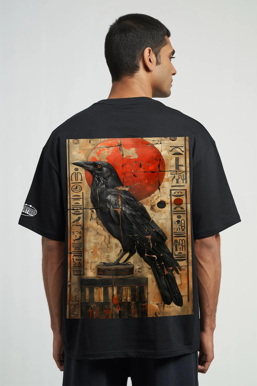 EGYPTIAN MYTHOLOGY ME BLACK FIT OVERSIZE TEES