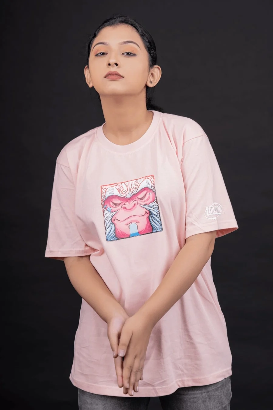 MYTHOLOGY WOMEN PINK FIT-OVERSIZE TEES