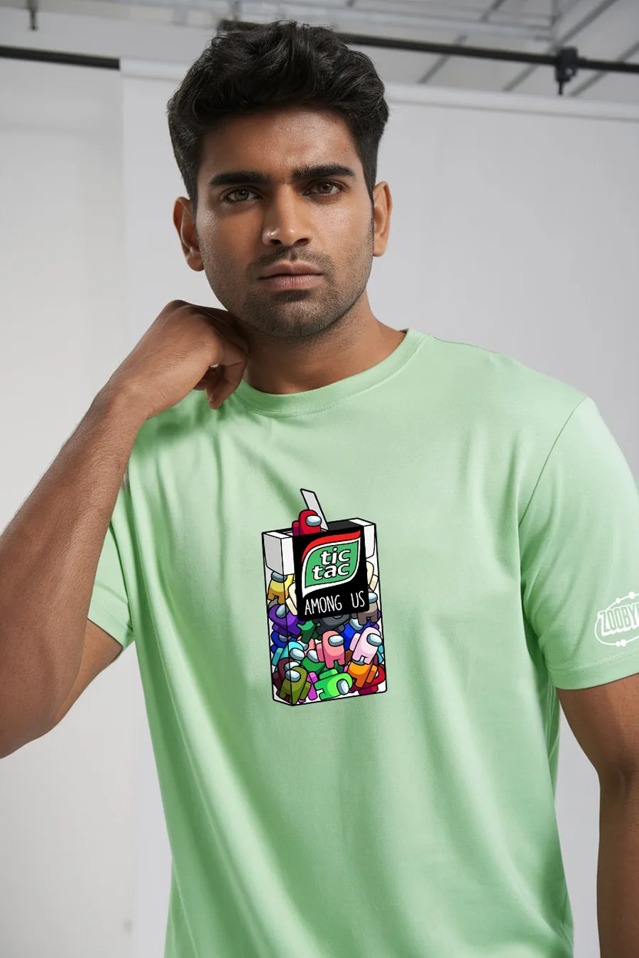 AMONG US X TICTAC MEN GREEN FIT-OVERSIZE TEES