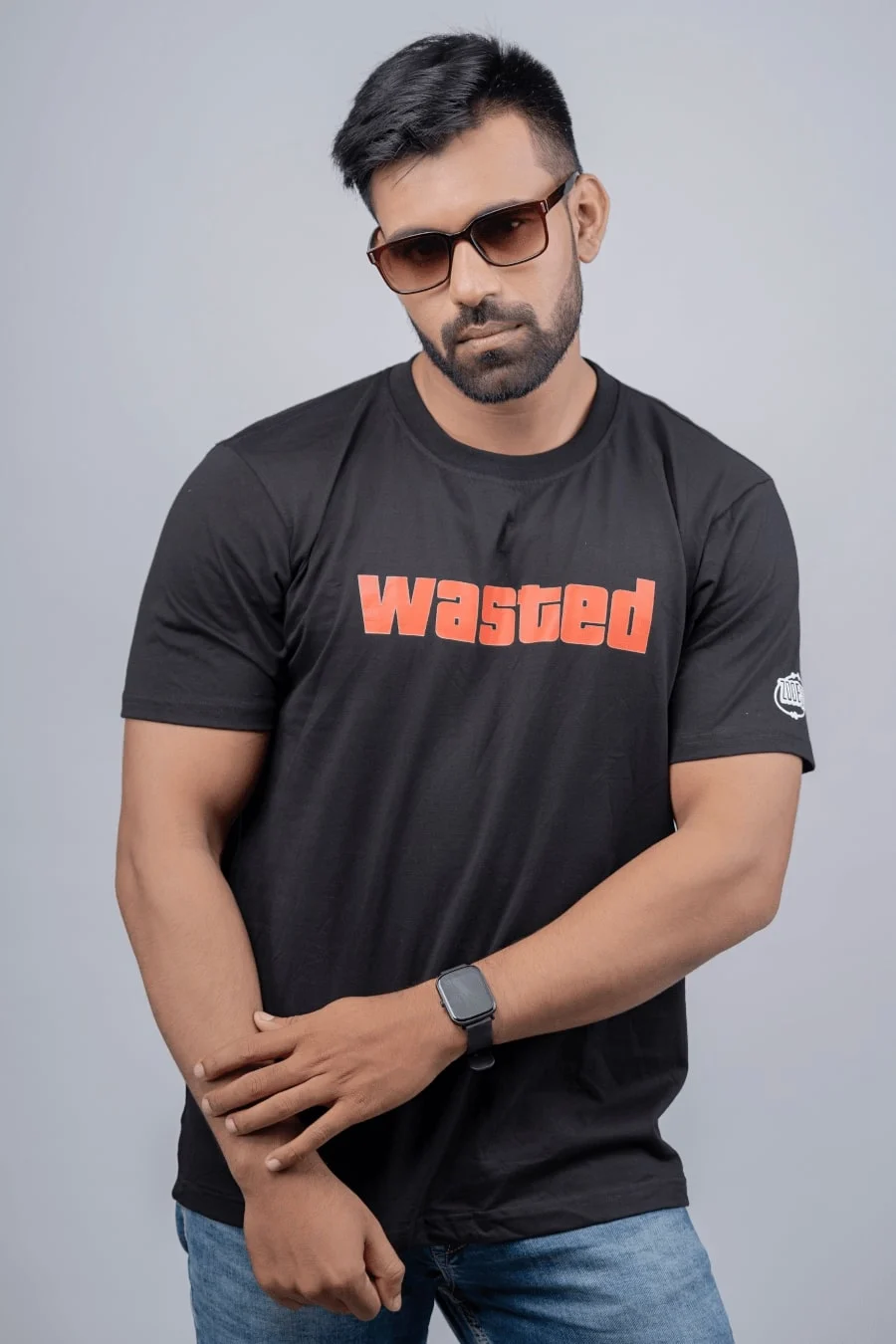 WASTED MEN BLACK FIT-OVERSIZE TEES thumbnail 1