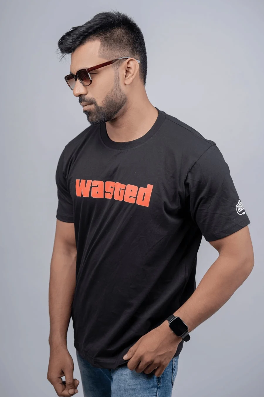 WASTED MEN BLACK FIT-OVERSIZE TEES thumbnail 2