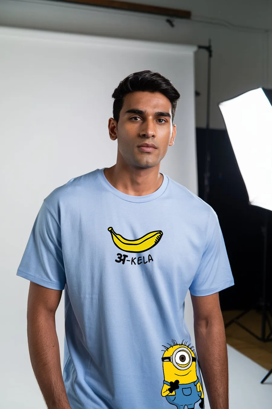 AKELA MINION MEN POWDER BLUE FIT-OVERSIZE TEES thumbnail 3
