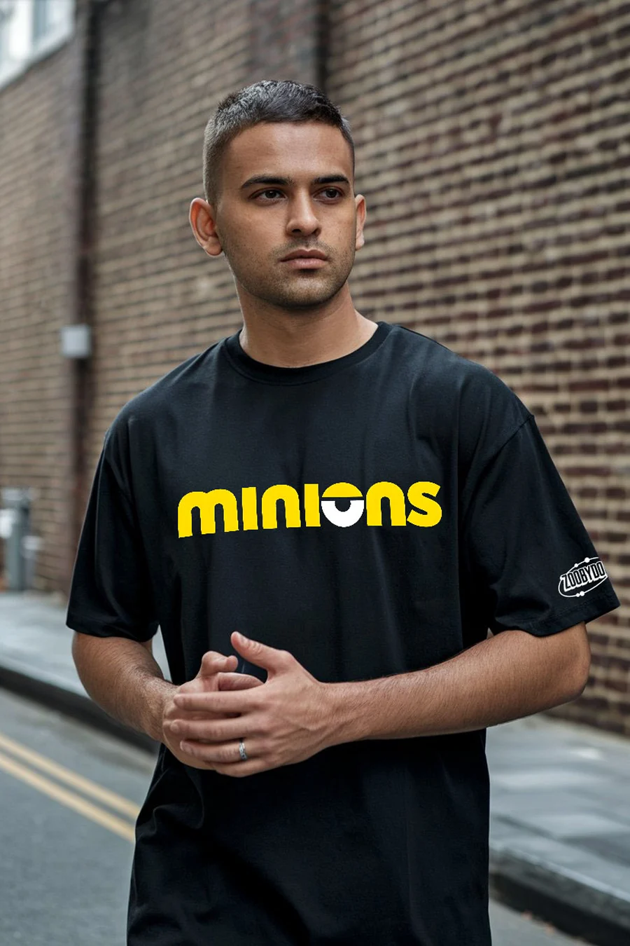 MINION X GAME OF THRONS MEN BLACK FIT-OVERSIZE TEES thumbnail 2