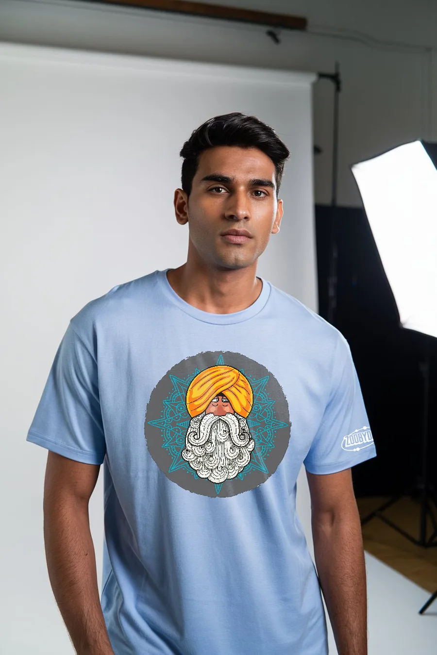 BABA BOLTA HAIN MEN POWDER BLUE FITOVERSIZE TEES thumbnail 2