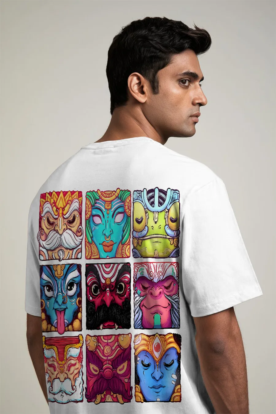 MYTHOLOGY MEN WHITE FIT-OVERSIZE TEES thumbnail 3