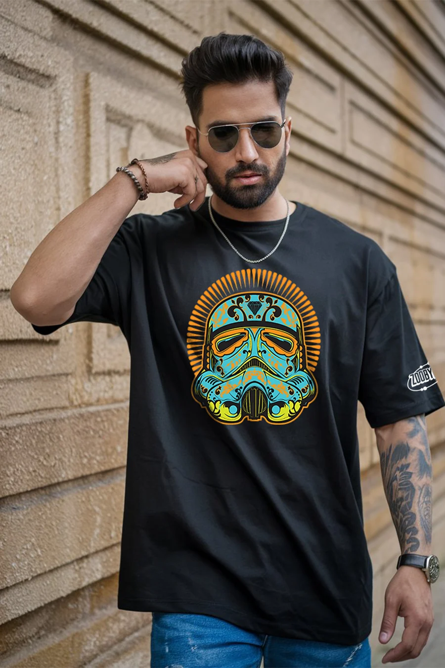STAR WARS MEN BLACK FIT OVERSIZE TEES thumbnail 2