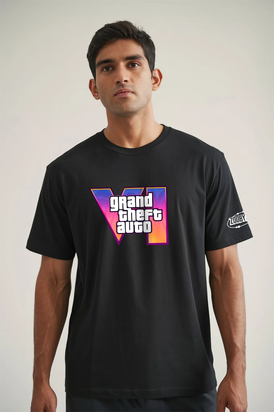 GTA 6 MEN BLACK FIT OVERSIZE TEES thumbnail 2