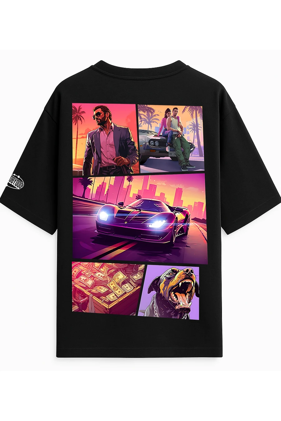 GTA 6 MEN BLACK FIT OVERSIZE TEES thumbnail 4