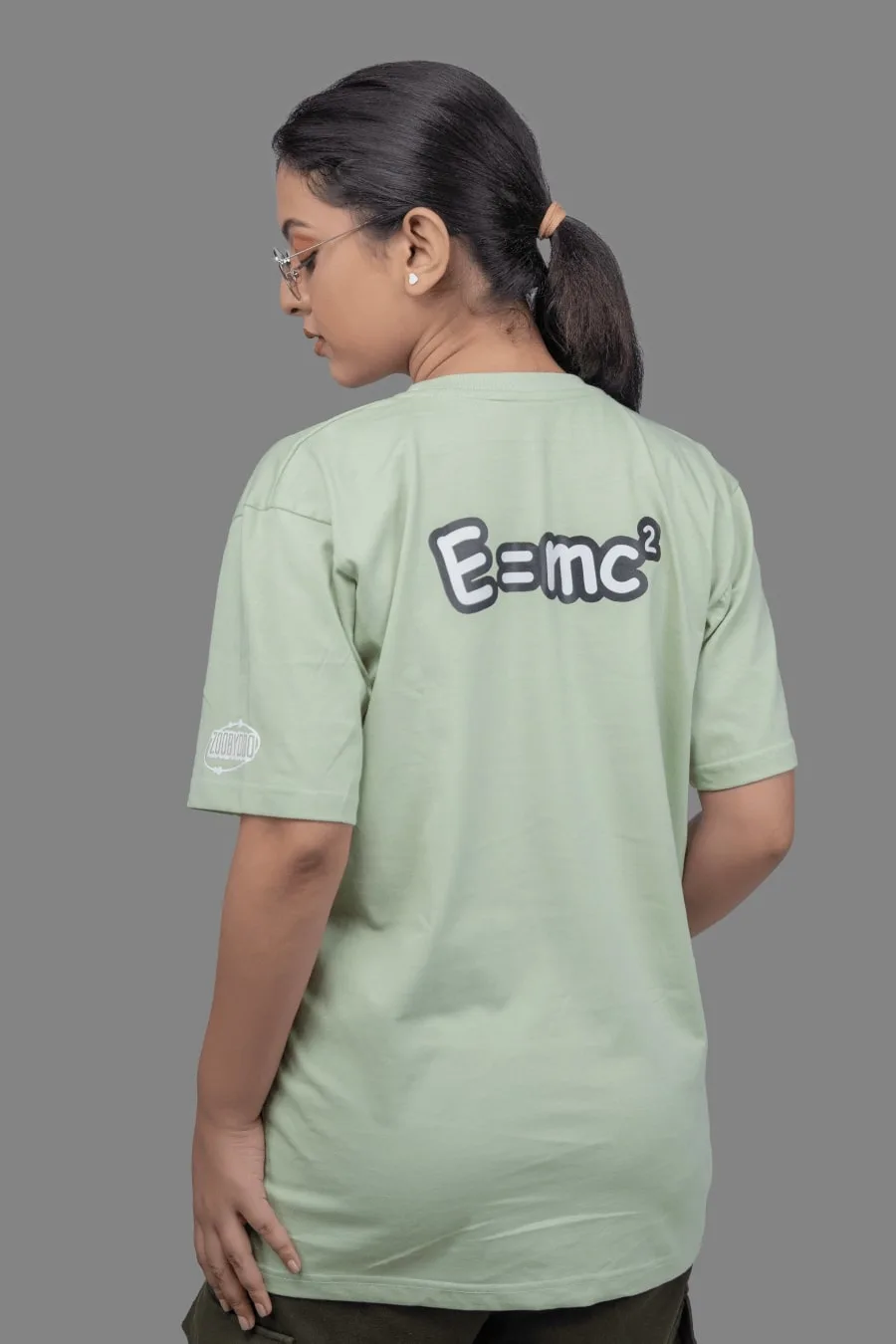 EINSTEIN x RICK AND MORTY WOMEN GREEN FIT-OVERSIZE TEES thumbnail 2